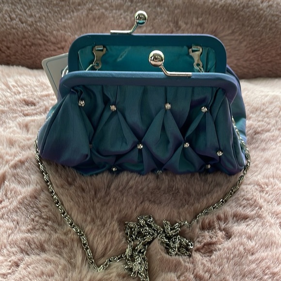 Super Cute Bluish purple mini bag  w/rhinestone accents. - Picture 7 of 7